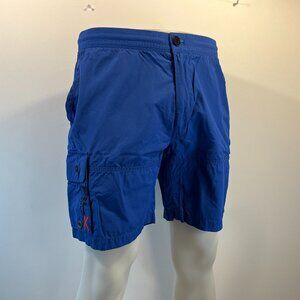 Ralph Lauren RLX Men's Blue Cargo Unlined Swim Shorts - Size Large